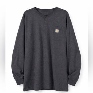 Carhartt 4XL Henley Long Sleeve Shirt Charcoal Gray Original Fit Pocket